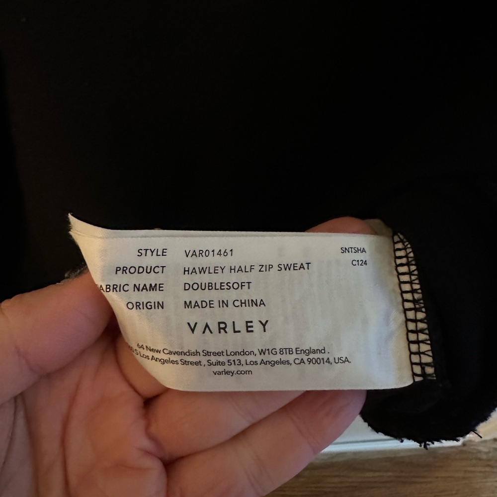 Varley Hawlwy half zip  Black Sweatshirt - Picture 3 of 6